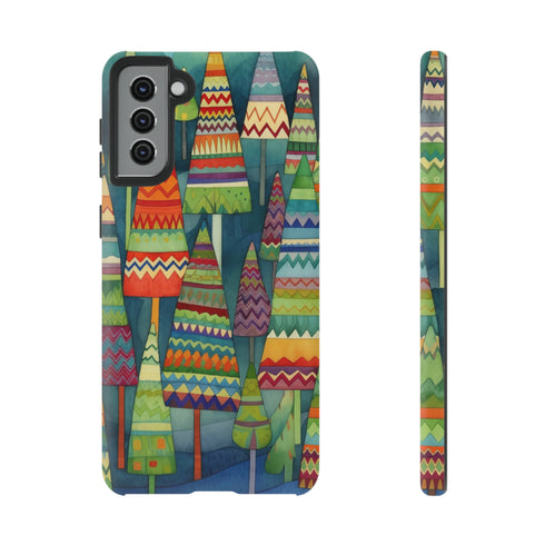 Knitted Christmas Trees - Impact Resistant Phone Case Samsung Galaxy S21 Plus Matte